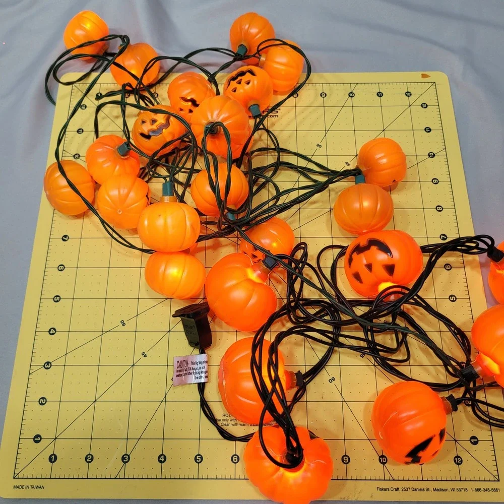 Way To Celebrate Spooky Hollow Pumpkin String Lights Halloween Orange 40 Count